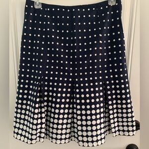 Jones New York Navy and White Polka Dot Skirt - Size 10